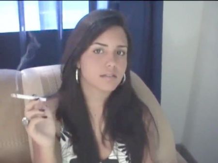 Darked Haired Hottie Smoking