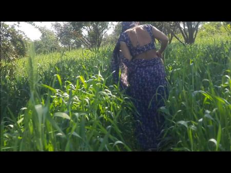 The Native Daughter - In - Law Of The Village Presents Her Astonish Sonny - In - Law In The Open Air On The Farm , Presents Her Backyard , Her Slim Mid-body , Her Tightness In The Woods Of The Open Field .