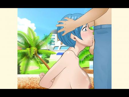 Bulma Briefs Milf With Yam-sized Huge-boobed Breast Slow & Voluptuous Sex-positive Throatfucking In Front Of Capsule Corp - Sdt