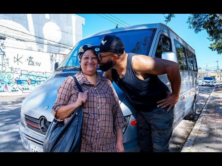 72 Years Aged Plumper Grandmother Picked Up For Anal Bus Orgy