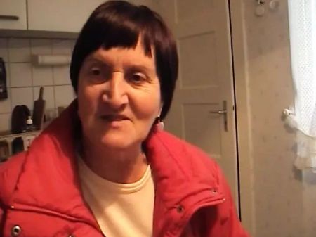 Insatiable German Grannie Jammed With Cucumber And Facialized