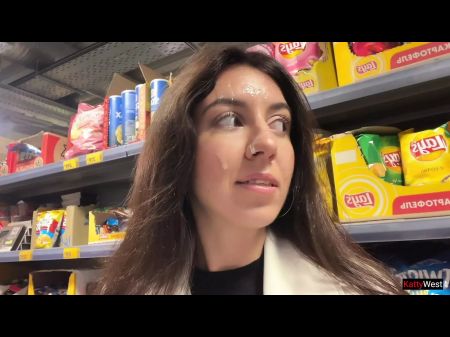 Unfaithful Wifey Heads To Supermarket With Cum On Her Face From Paramour - Cumwalk