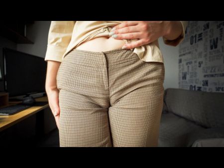 Nasty Fucking Partner Seduces You With Her Thick Cameltoe In Trousers