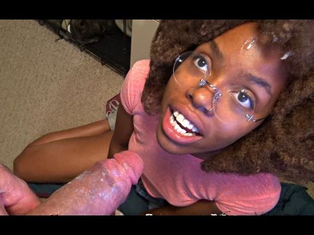 Good Black Lady Sucks My Phat Milky Man-meat And I Cum In Her Afro . Again