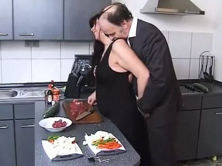Old German Duo Romping In The Kitchen