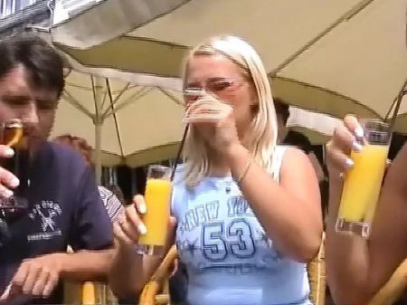 2 Astounding Fair Haired Chicks From Germany Sharing A Weenie In Audience
