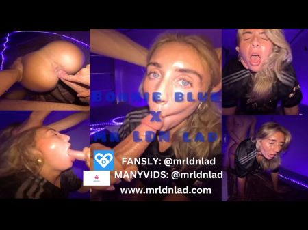 Arsenal Fan ! Blue Spotted Brit Bonnie Blue Jammed